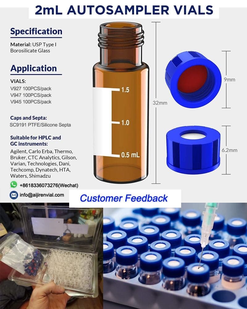 1.5ml HPLC autosampler vials with patch manufacturer